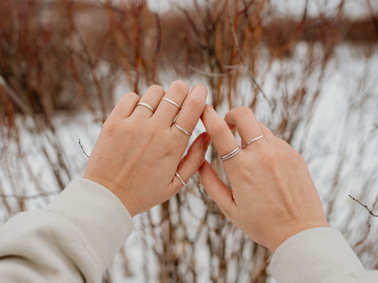 Hammered Silver Stacking Ring - Made to Order