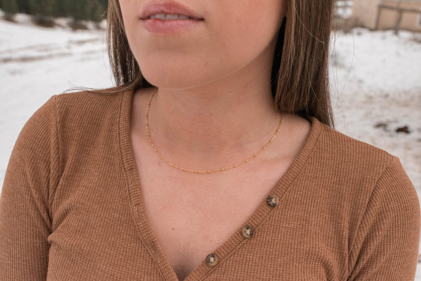 Dainty Beaded 14/20 Gold Filled Necklace