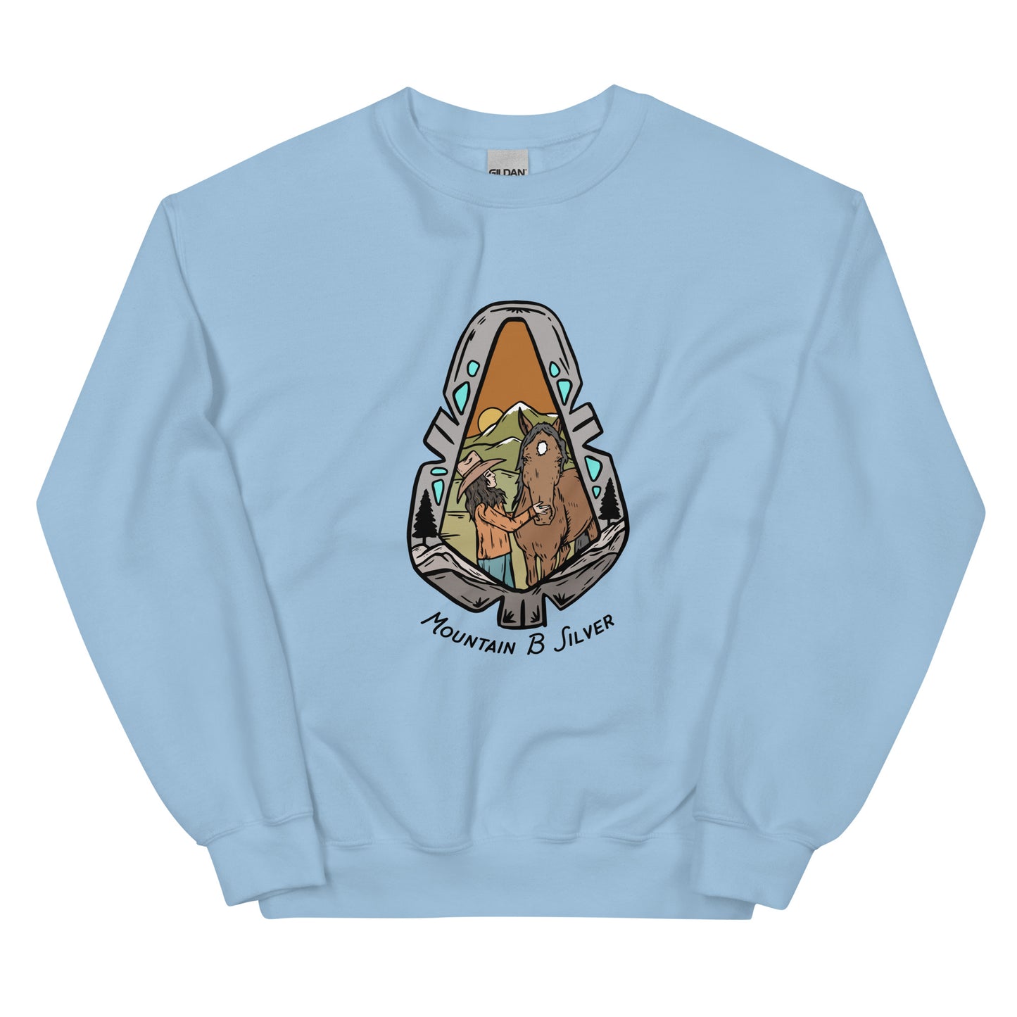 Mountain B Silver Crewneck