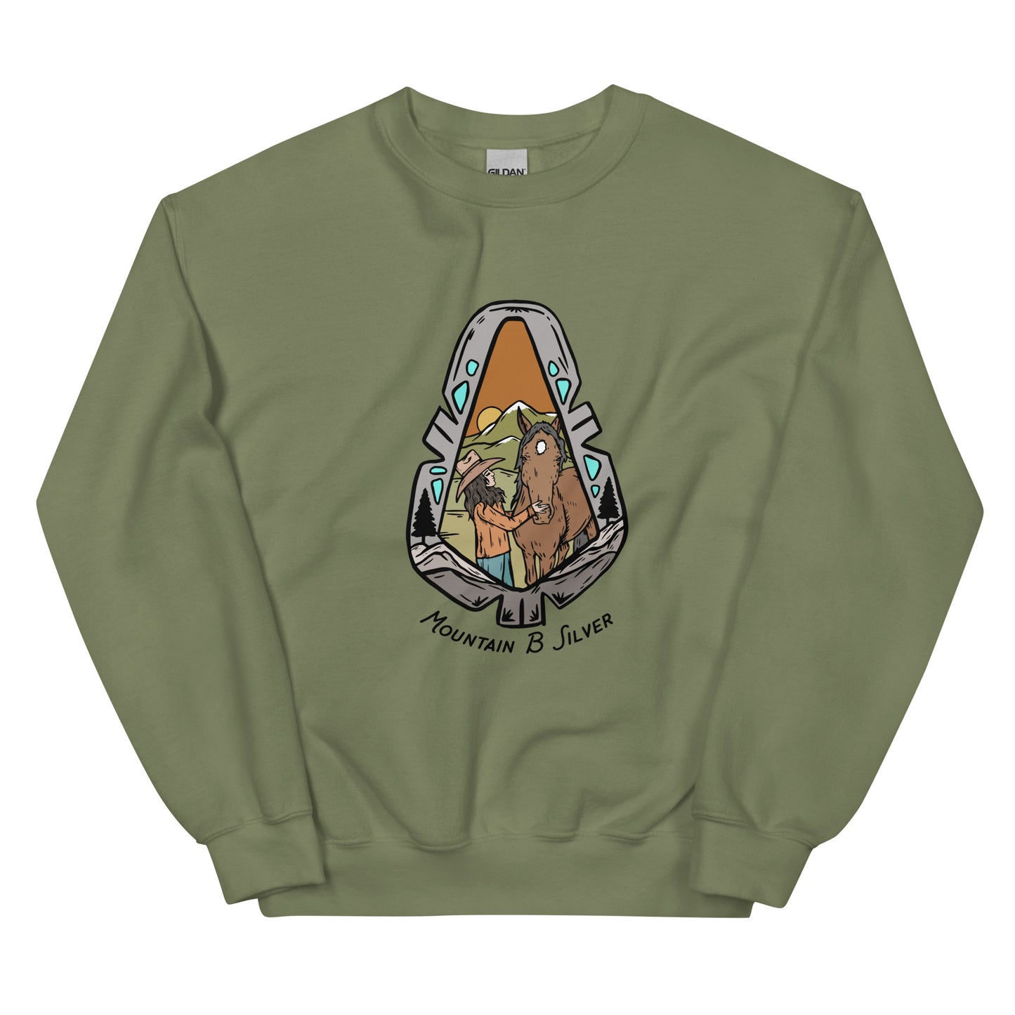 Mountain B Silver Crewneck