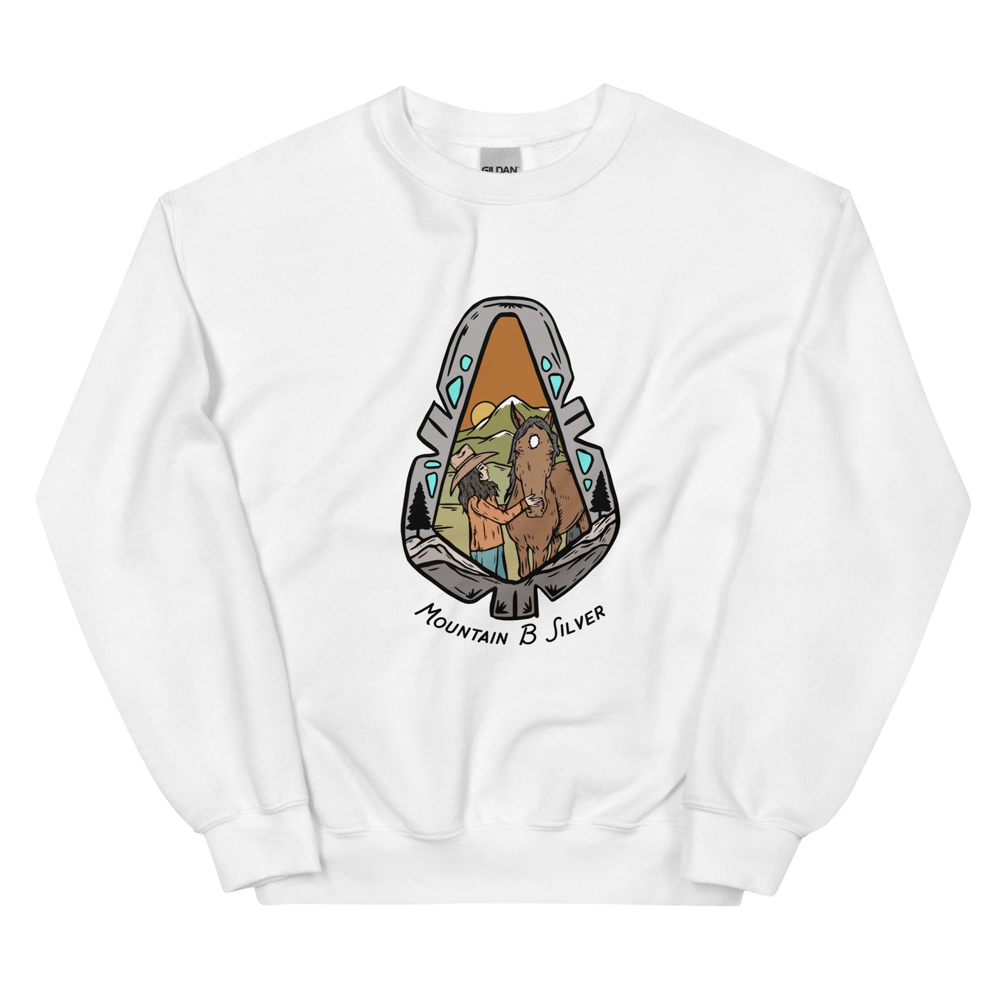 Mountain B Silver Crewneck