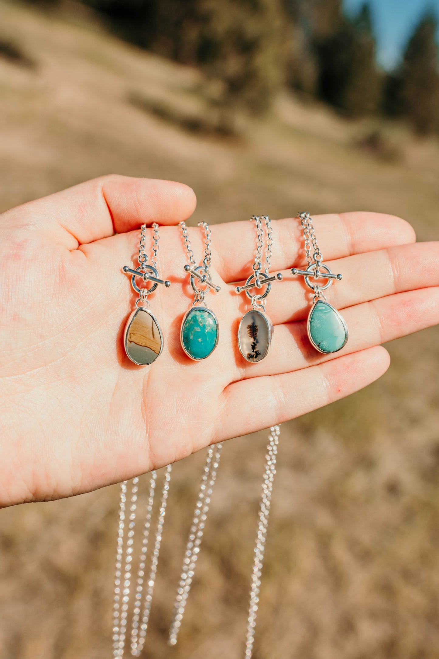 Picture Jasper Toggle Necklace (16")