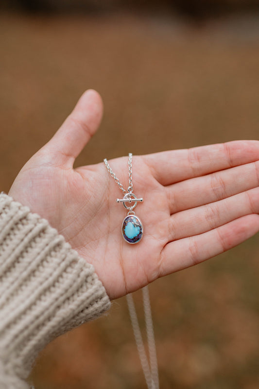 Purple Dahlia Toggle Necklace