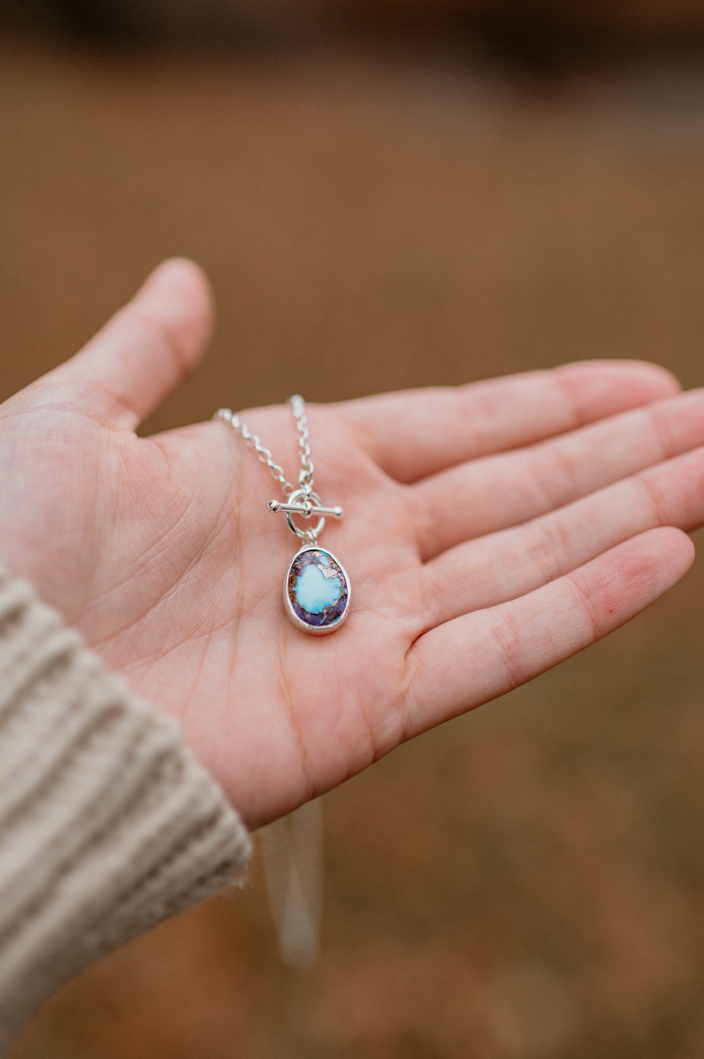 Purple Dahlia Toggle Necklace