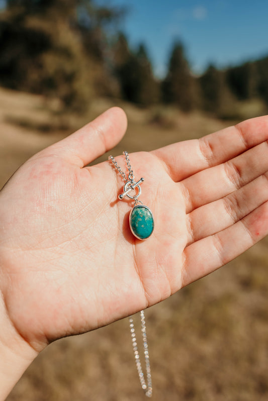 Mexican Turquoise Toggle Necklace (16")