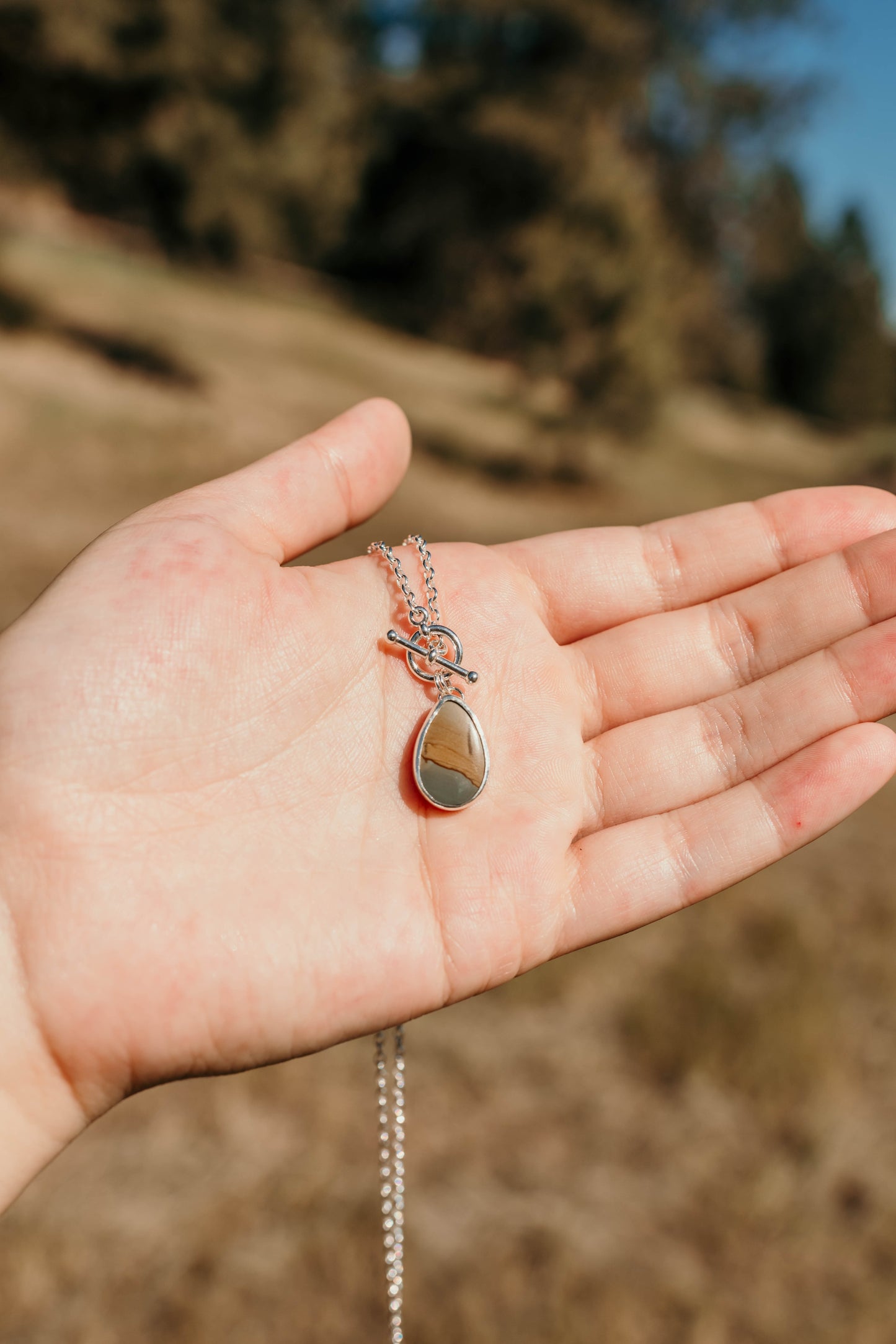 Picture Jasper Toggle Necklace (16")